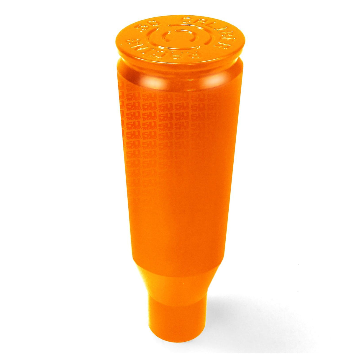 Orange | 50 Caliber Racing Solid Billet Aluminum Shifter Knob with Bullet Design for Polaris RZR Raw, Black, Red, Orange, Blue, Lime and 