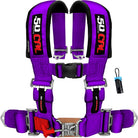 Purple | 50 Caliber Racing Purple 2" & 3" 4-Point UTV Harness for Polaris RZR / Can-am Maverick X3 w/ Bypass Plug