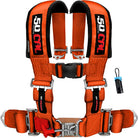 Blaze Orange | 50 Caliber Racing Orange 2" & 3" 4-Point UTV Harness for Polaris RZR / Can-am Maverick X3 w/ Bypass Plug