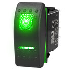 Green | 50 Caliber Racing 3-Position Rocker Switch Green LED – Dual Backlit Waterproof Dash Switch for RZR X3 SXS