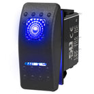 Blue | 50 Caliber Racing 12V ON/OFF/ON Rocker Switch – Blue LED Waterproof 3-Position Carling Style for UTV RZR X3 SXS