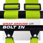 Fluorescent Green | Flourescent Green | Flourescent Yellow | Flourescent Green | Pro Series UTV harness shoulder strap mounting options wrap-around or bolt-in Fluorescent Yellow