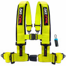 Highlighter Yellow | 50 Caliber Racing Pro Series yellow 4-point UTV harness with bypass for Polaris RZR and Can-Am Maverick X3