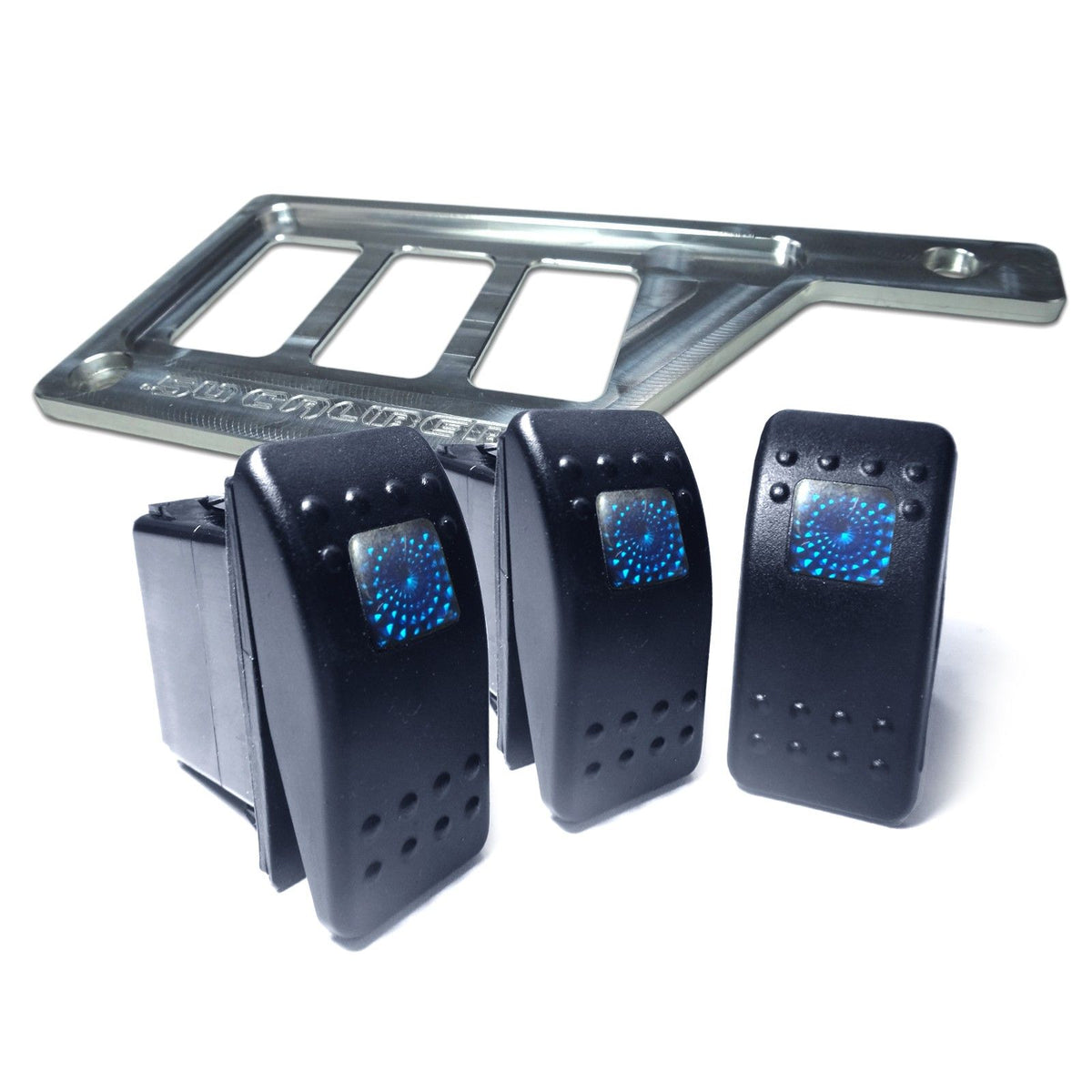 Raw Silver | 50 Caliber Racing Left Dash Panel with 3 Additional Switch Locations