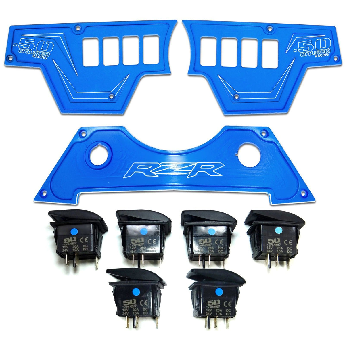 Voodoo Blue | RZR Billet Dash Switch Panel Kit 8 Hole