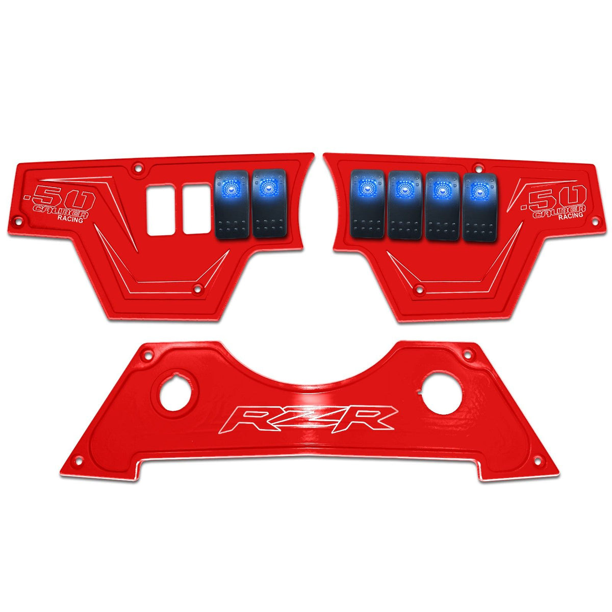 Red | RZR Billet Dash Switch Panel Kit 8 Hole