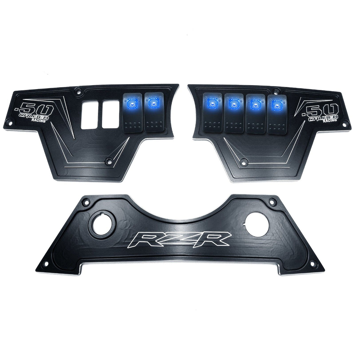 Black | RZR Billet Dash Switch Panel Kit 8 Hole