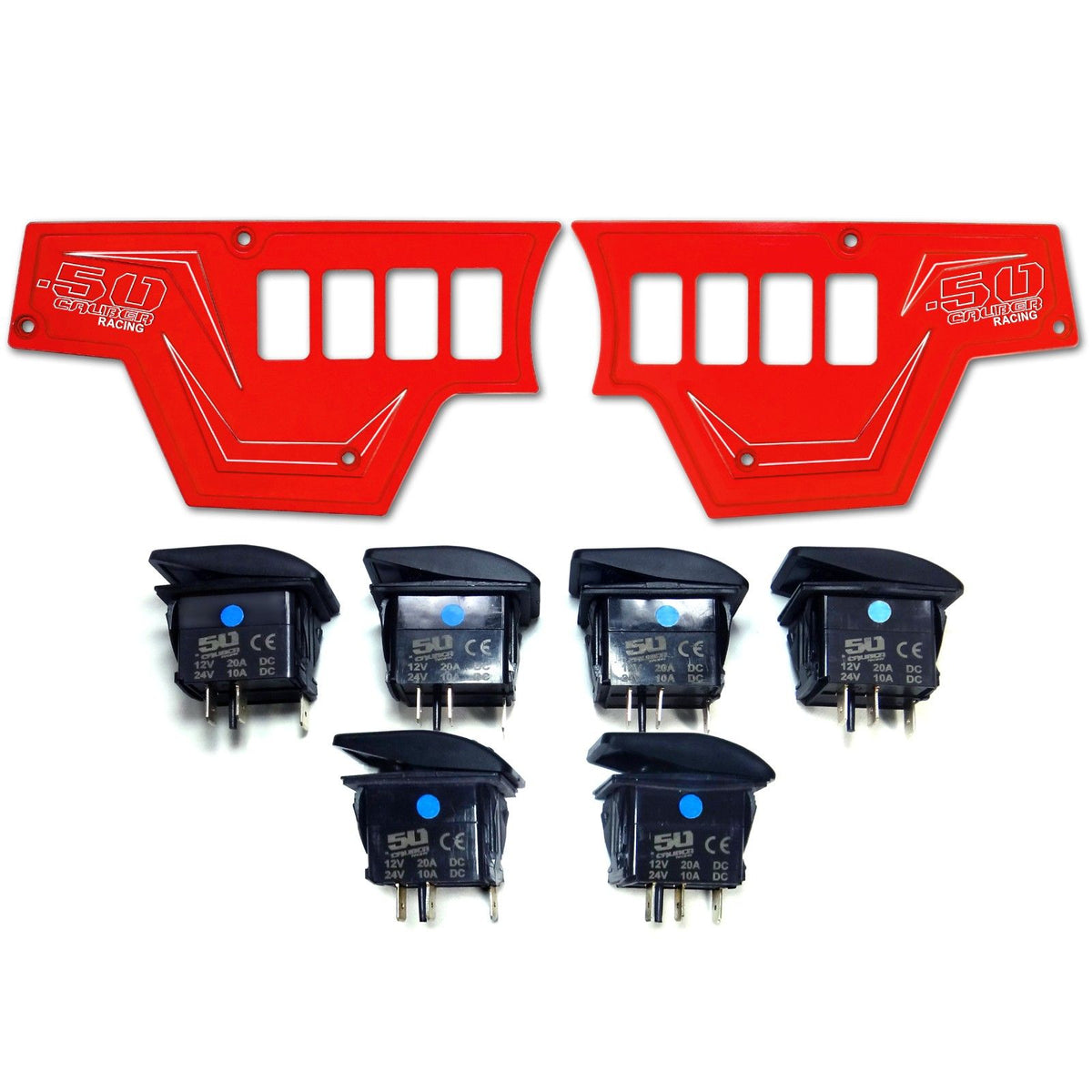 Red | RZR Billet Dash Switch Panel Kit 8 Hole