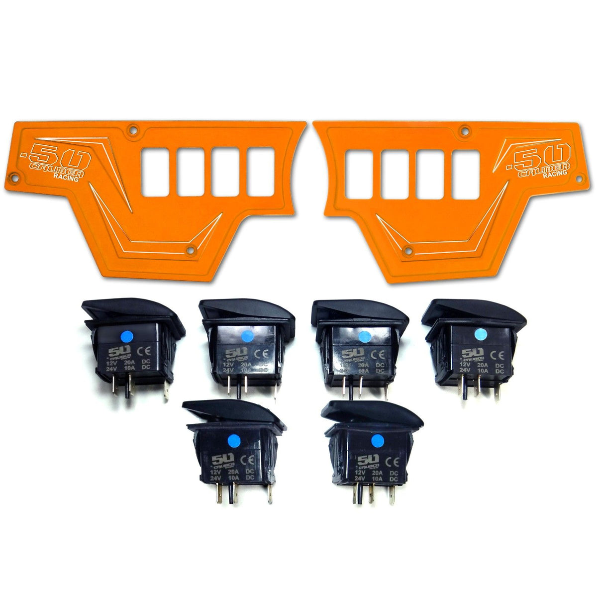 Orange | RZR Billet Dash Switch Panel Kit 8 Hole
