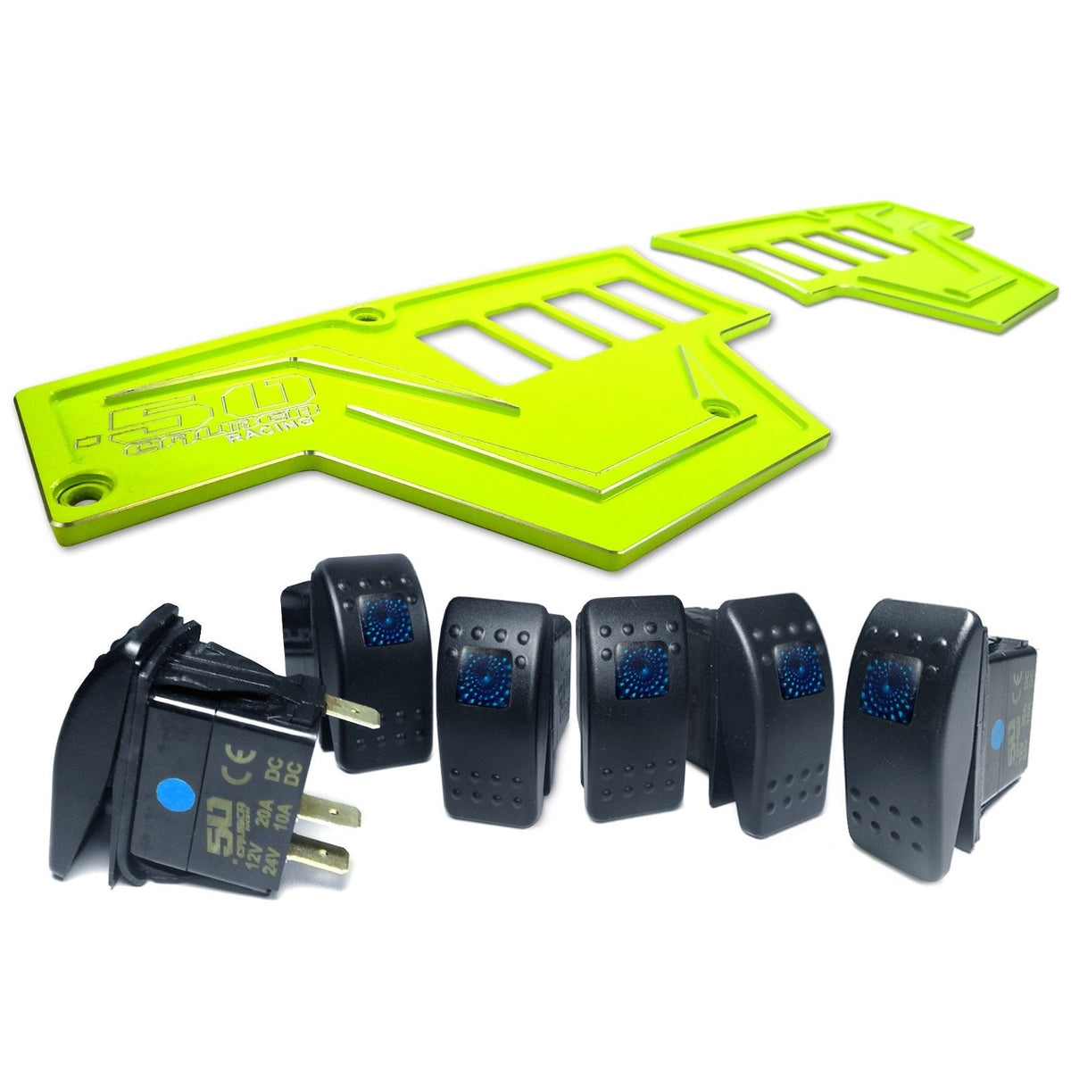 Lime Squeeze | RZR Billet Dash Switch Panel Kit 8 Hole