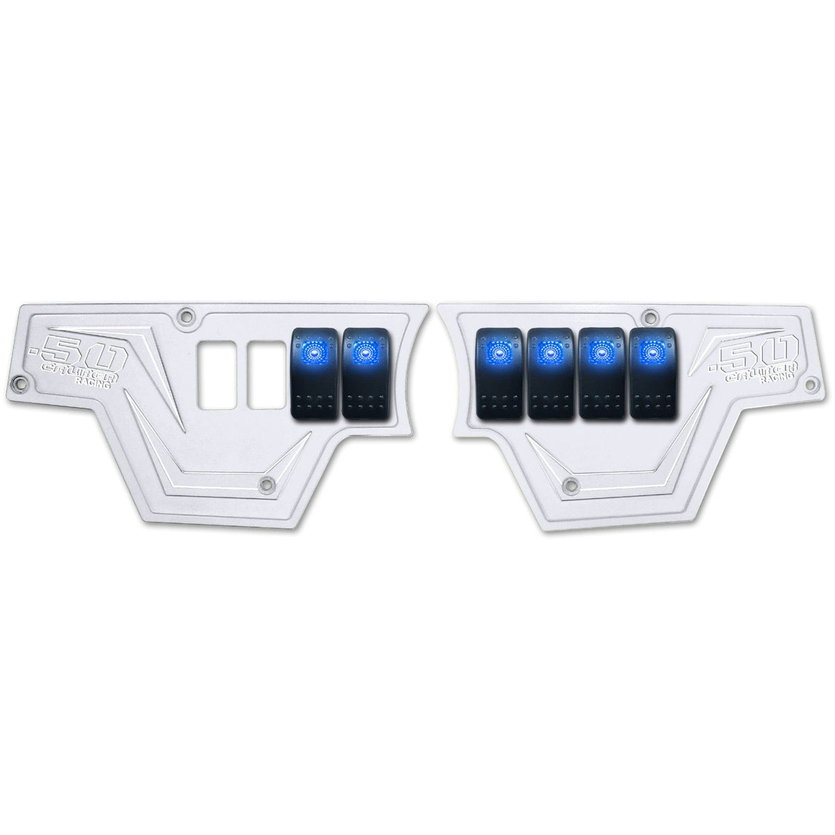 White | RZR Billet Dash Switch Panel Kit 8 Hole