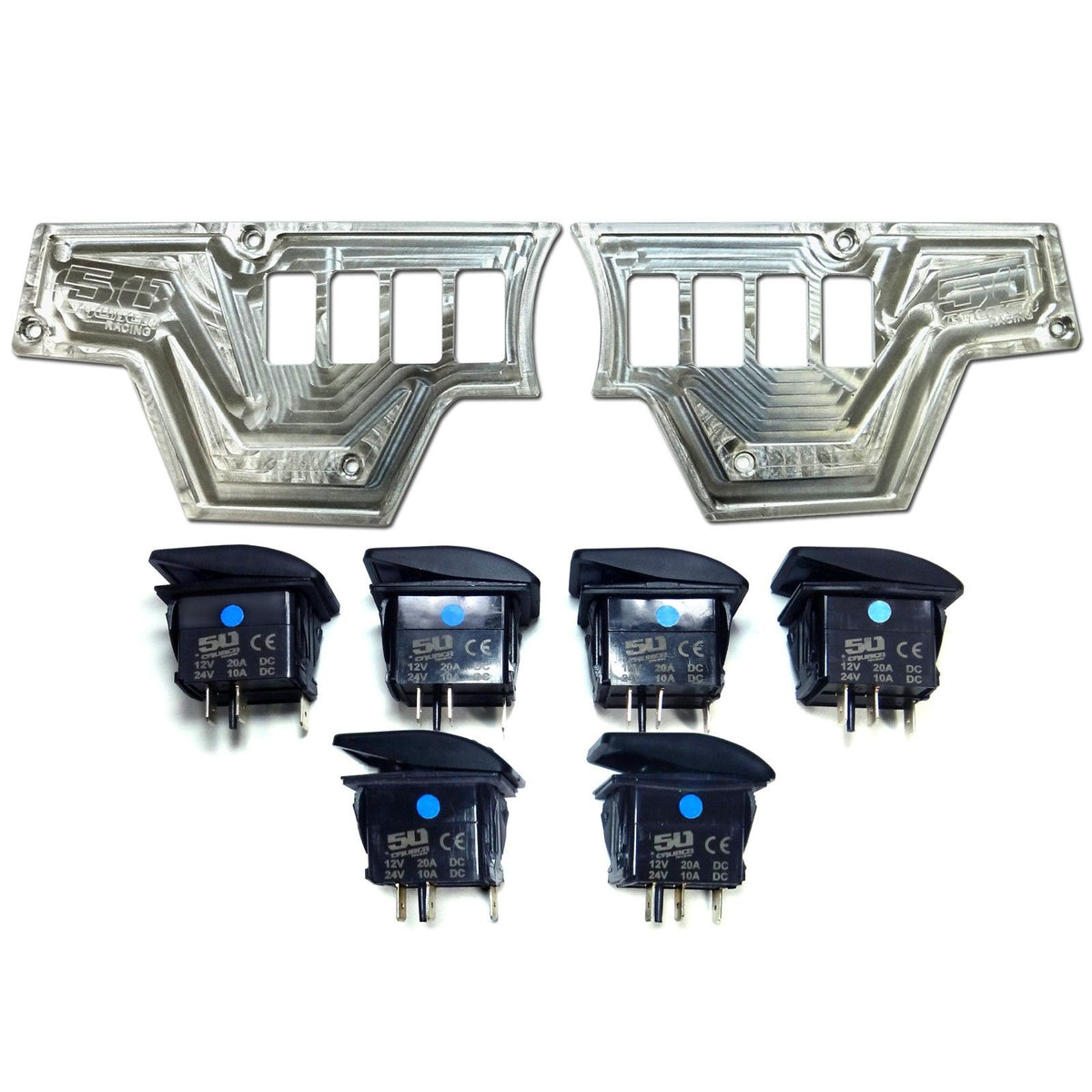 Raw Silver | RZR Billet Dash Switch Panel Kit 8 Hole