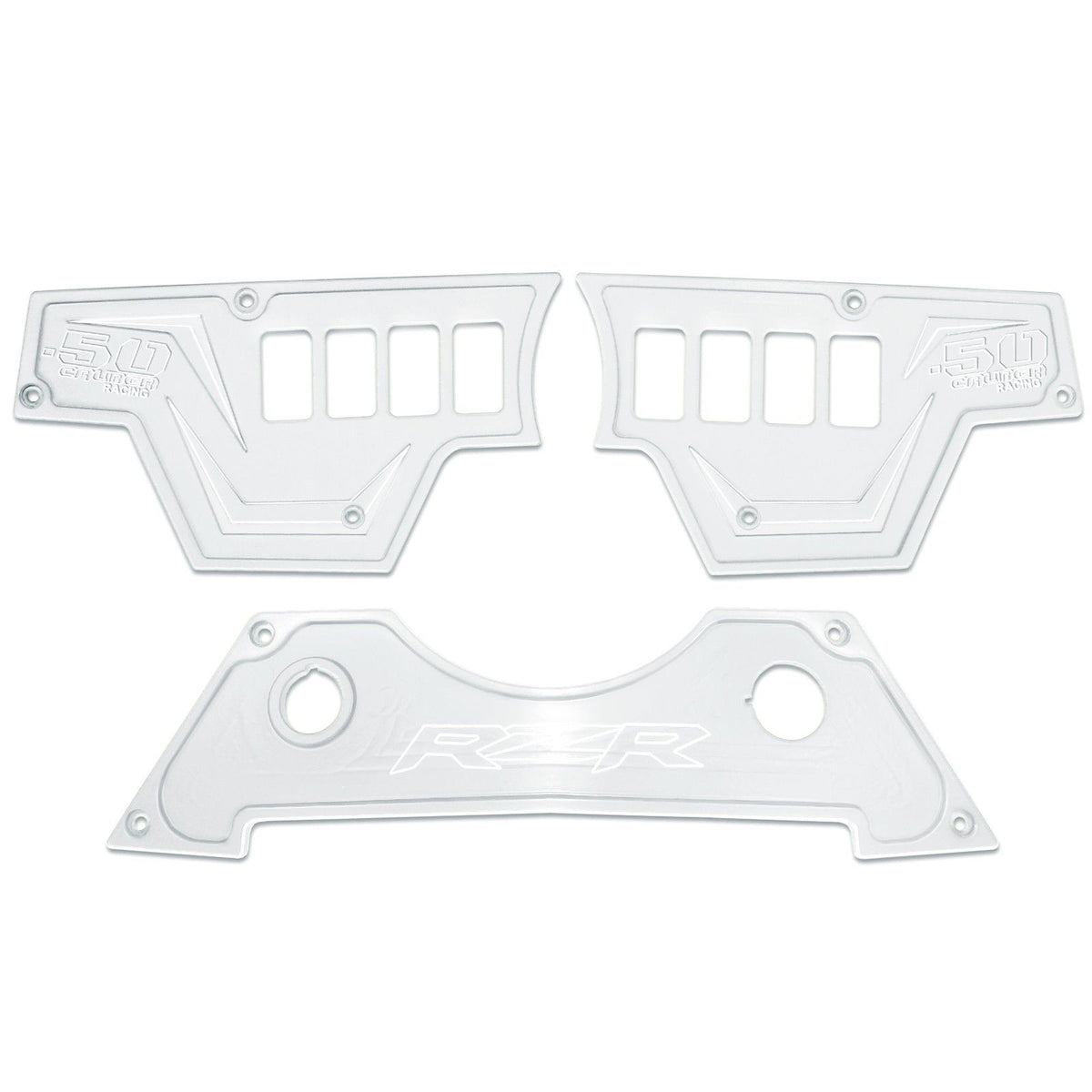 White | RZR Billet Dash Switch Panel Kit 8 Hole