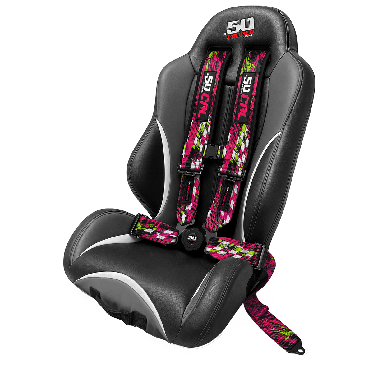 Checkered Chaos Pink | 50 Cal 4-Point UTV Harness Elite Camlock