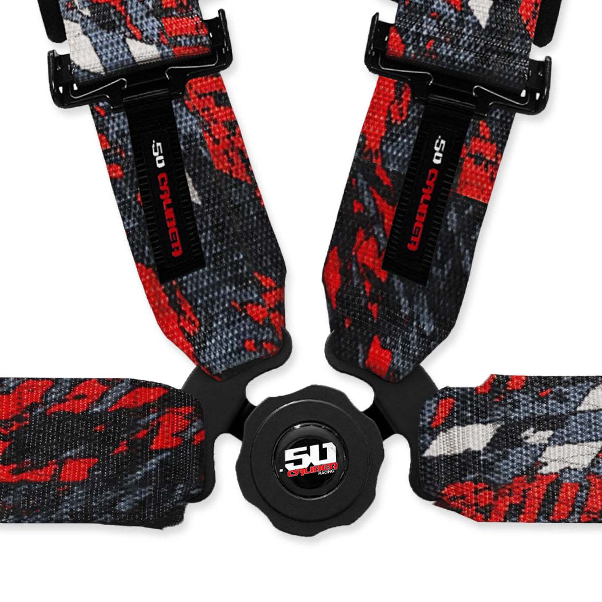 Checkered Chaos Red | 50 Cal 4-Point UTV Harness Elite Camlock