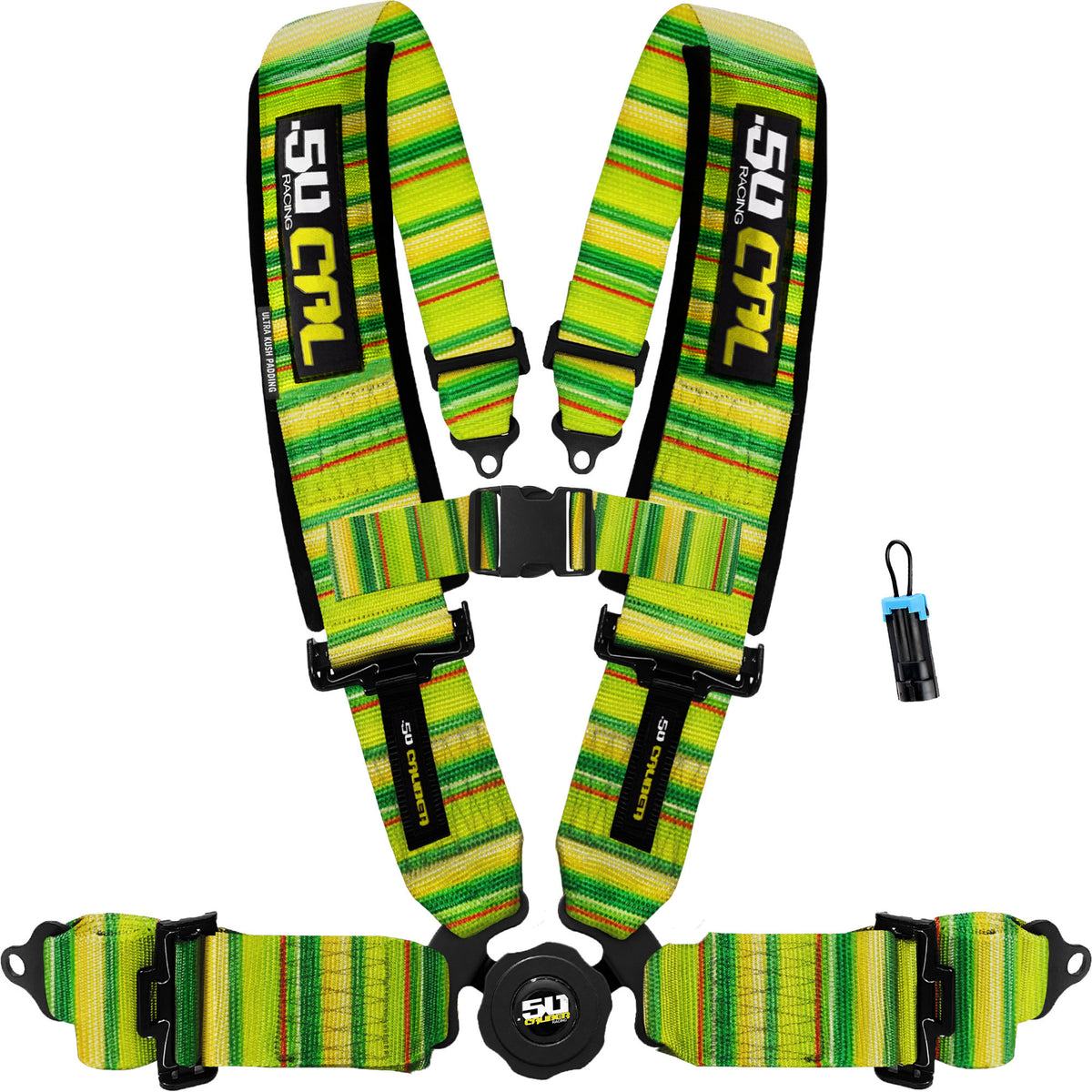 Sarape Havoc Lime | 50 Cal 4-Point UTV Harness Elite Camlock with Bypass for Can-Am or Polaris UTVs