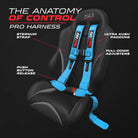 Electric Blue | 4 Point UTV Harness Pro Series Quick Lock