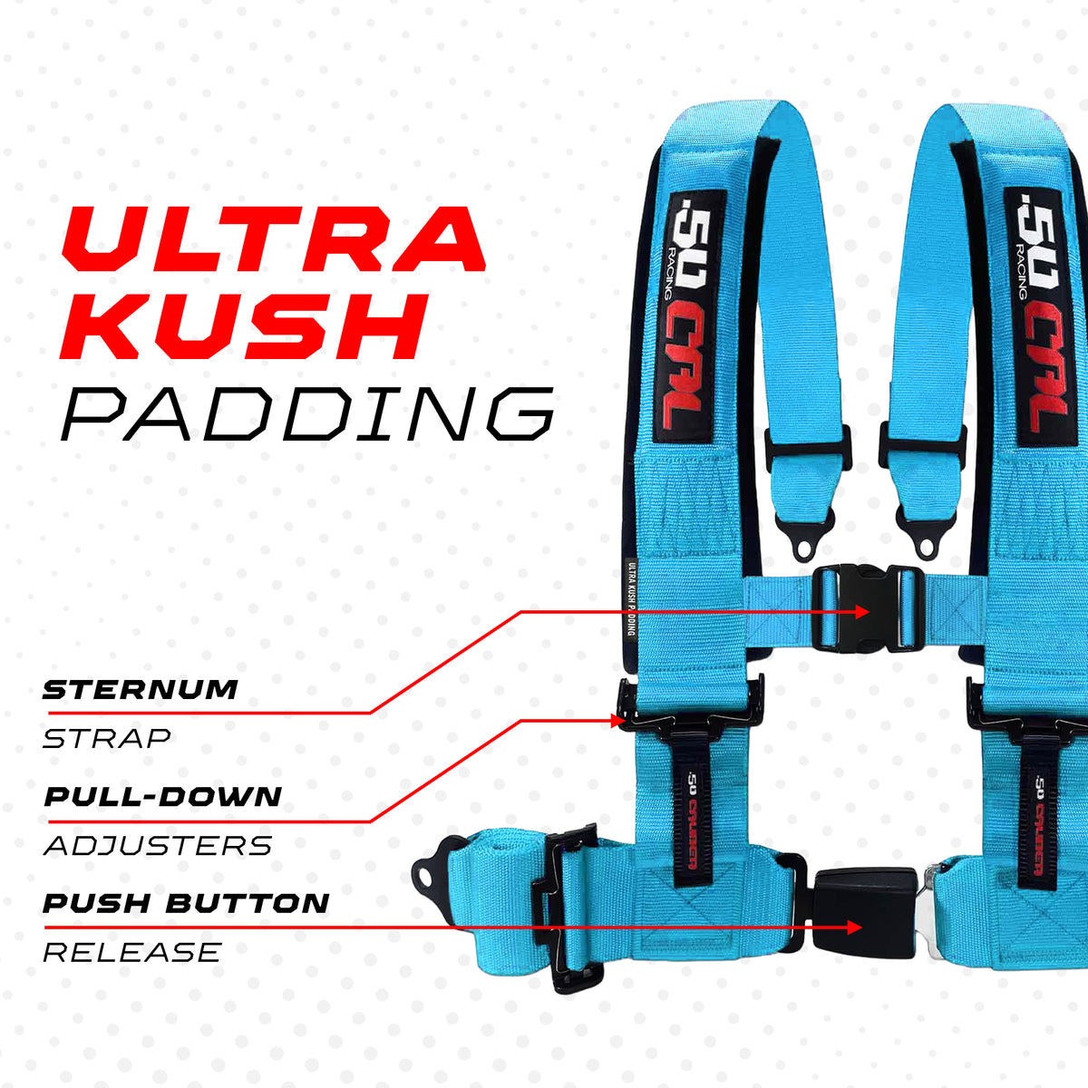 Electric Blue | 4 Point UTV Harness Pro Series Quick Lock