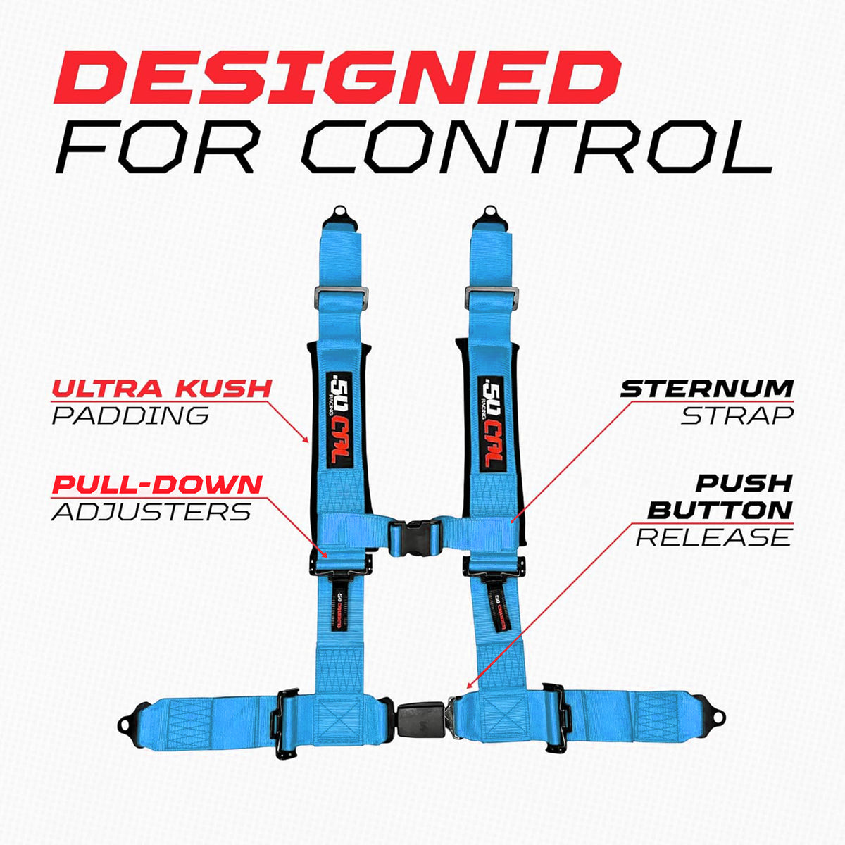 Electric Blue | 4 Point UTV Harness Pro Series Quick Lock