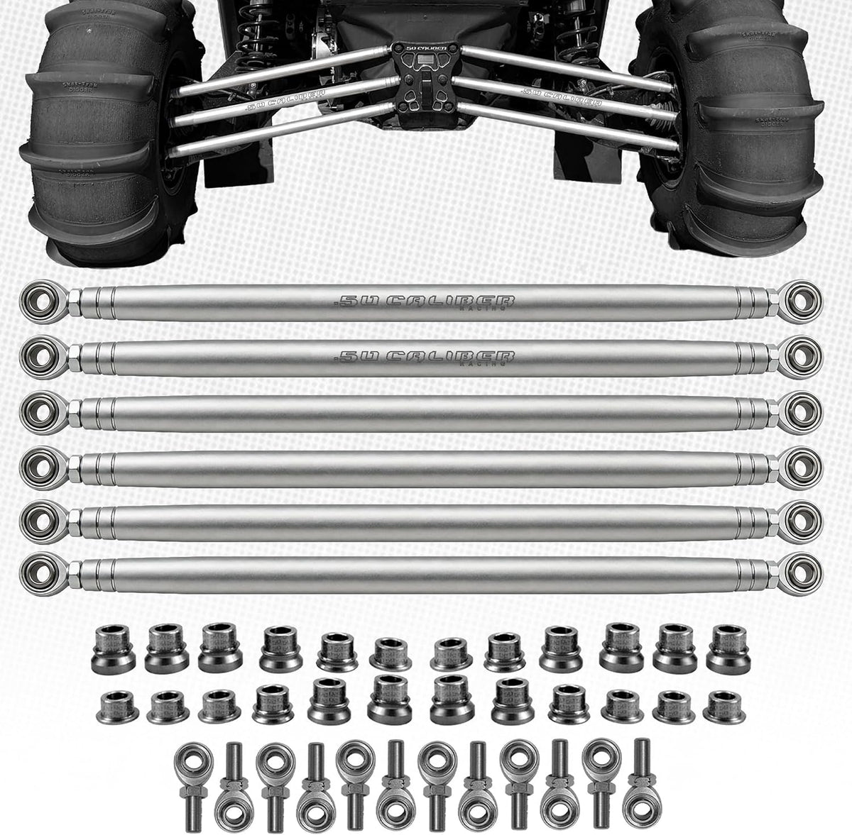 Raw Silver | Heavy Duty Billet Radius Rods - Can-Am Maverick X3