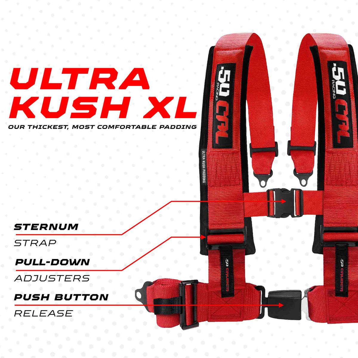 Rage Red | 4 Point UTV Harness Elite Series Quick Lock