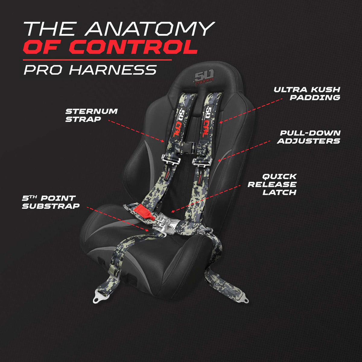 Carbon Camo | Digital Camo | 5 Point UTV Harness Pro Series Race Latch