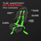 Venom Green | Green | 5 Point UTV Harness Pro Series Race Latch