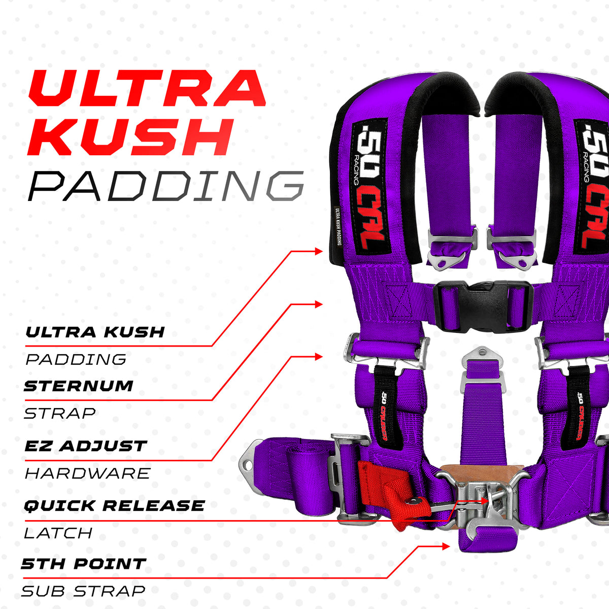 Purple | 5 Point UTV Harness Pro Series Race Latch