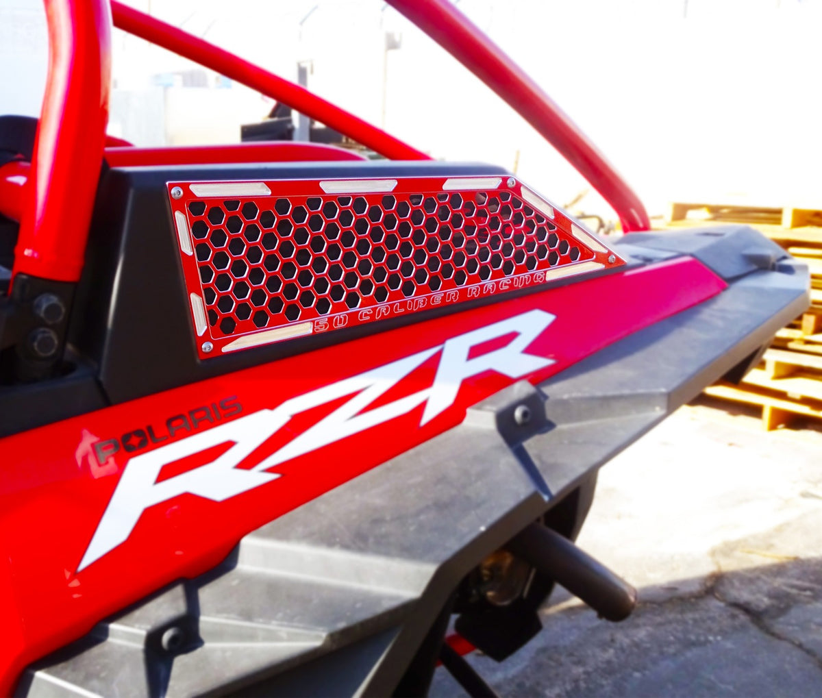 Red | Billet Air Intake Grille Bezels for RZR XP Turbo