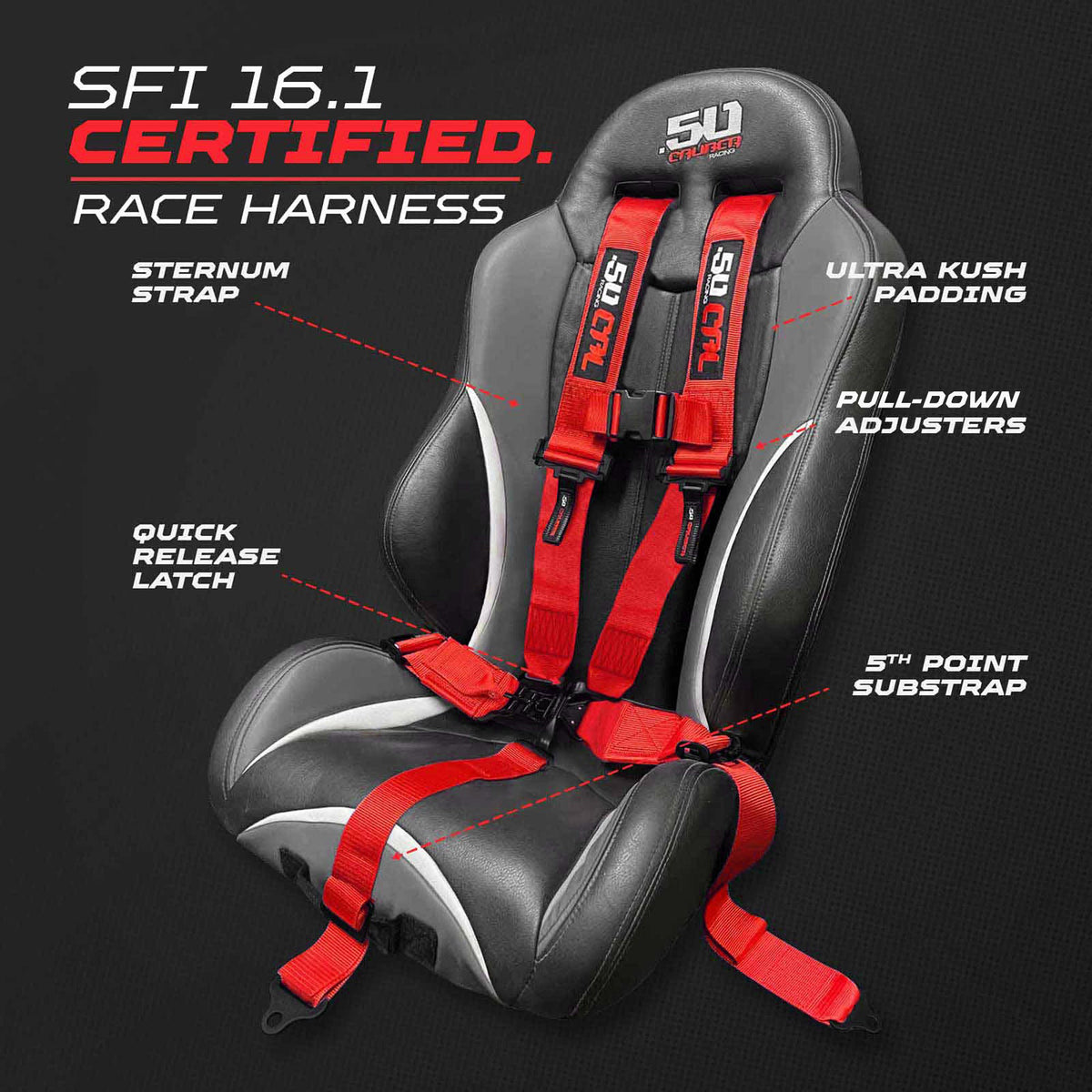 Rage Red | SFI 16.1 5 Point Harness Race Series