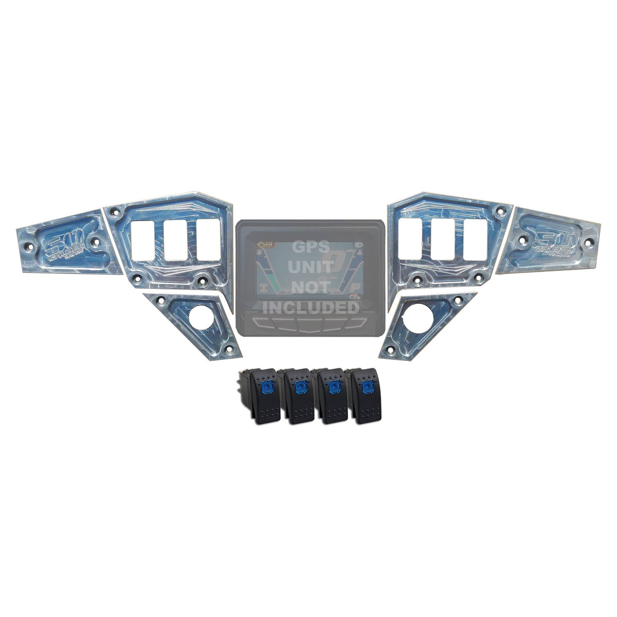 Raw Silver | RZR Dash Switch Panel Kit 6 Hole 1st Gen GPS