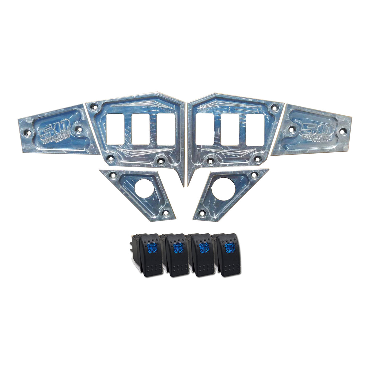 Raw Silver | RZR Dash Switch Panel Kit 6 Hole 1st Gen GPS