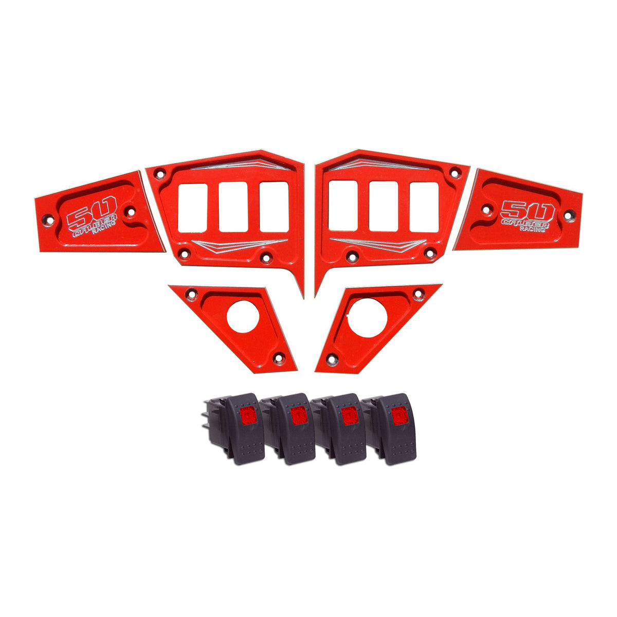 Red | RZR Dash Switch Panel Kit 6 Hole 1st Gen GPS