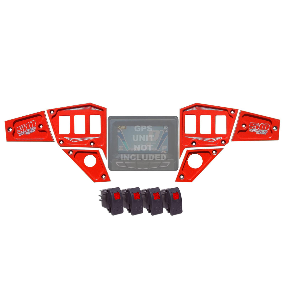 Red | RZR Dash Switch Panel Kit 6 Hole 1st Gen GPS