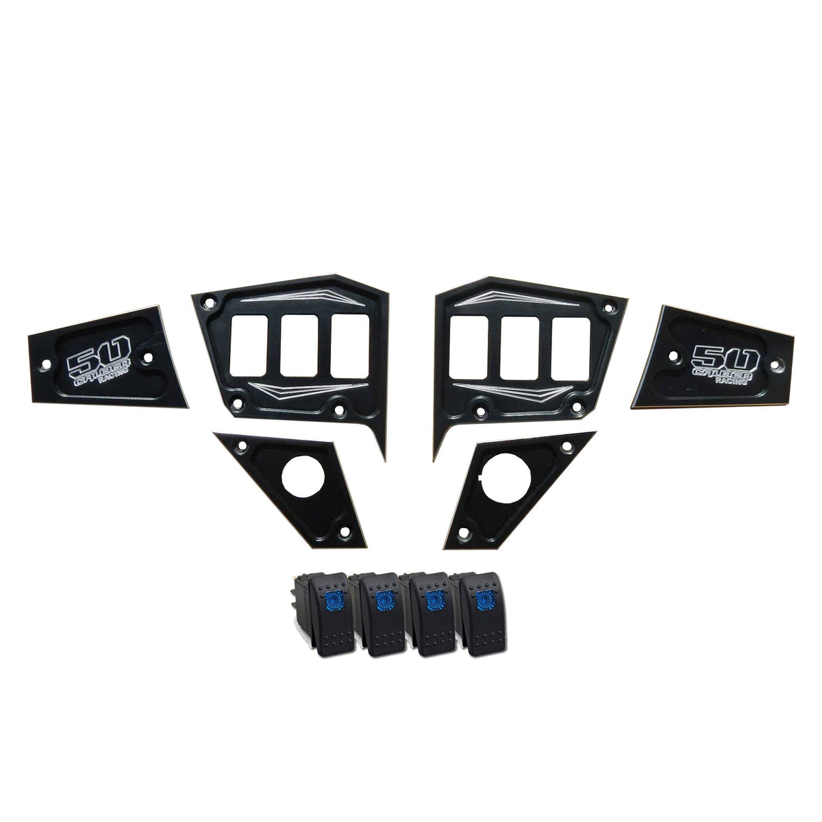 Black | RZR Dash Switch Panel Kit 6 Hole 1st Gen GPS