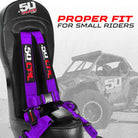 Purple | Rear Bump Seat with Harness for Kawasaki Teryx4 4 Seater