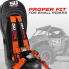 Blaze Orange | Rear Bump Seat with Harness for Kawasaki Teryx4 4 Seater