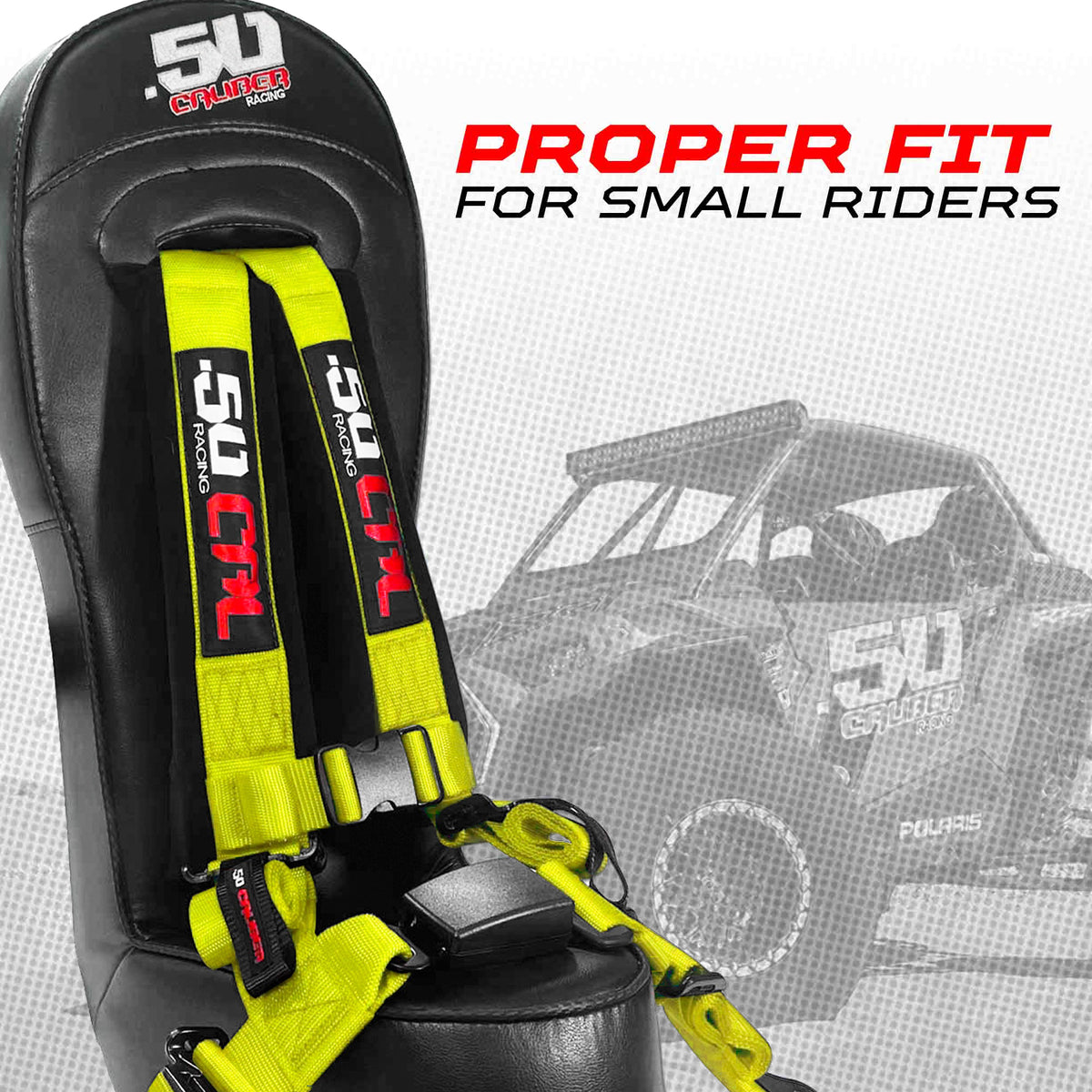Highlighter Yellow | Rear Bump Seat with Harness for RZR PRO 4 XP / PRO 4 R / TURBO R 4