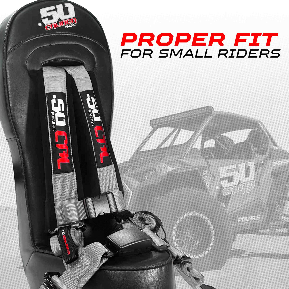 Ghost Gray | Rear Bump Seat with Harness for RZR PRO 4 XP / PRO 4 R / TURBO R 4