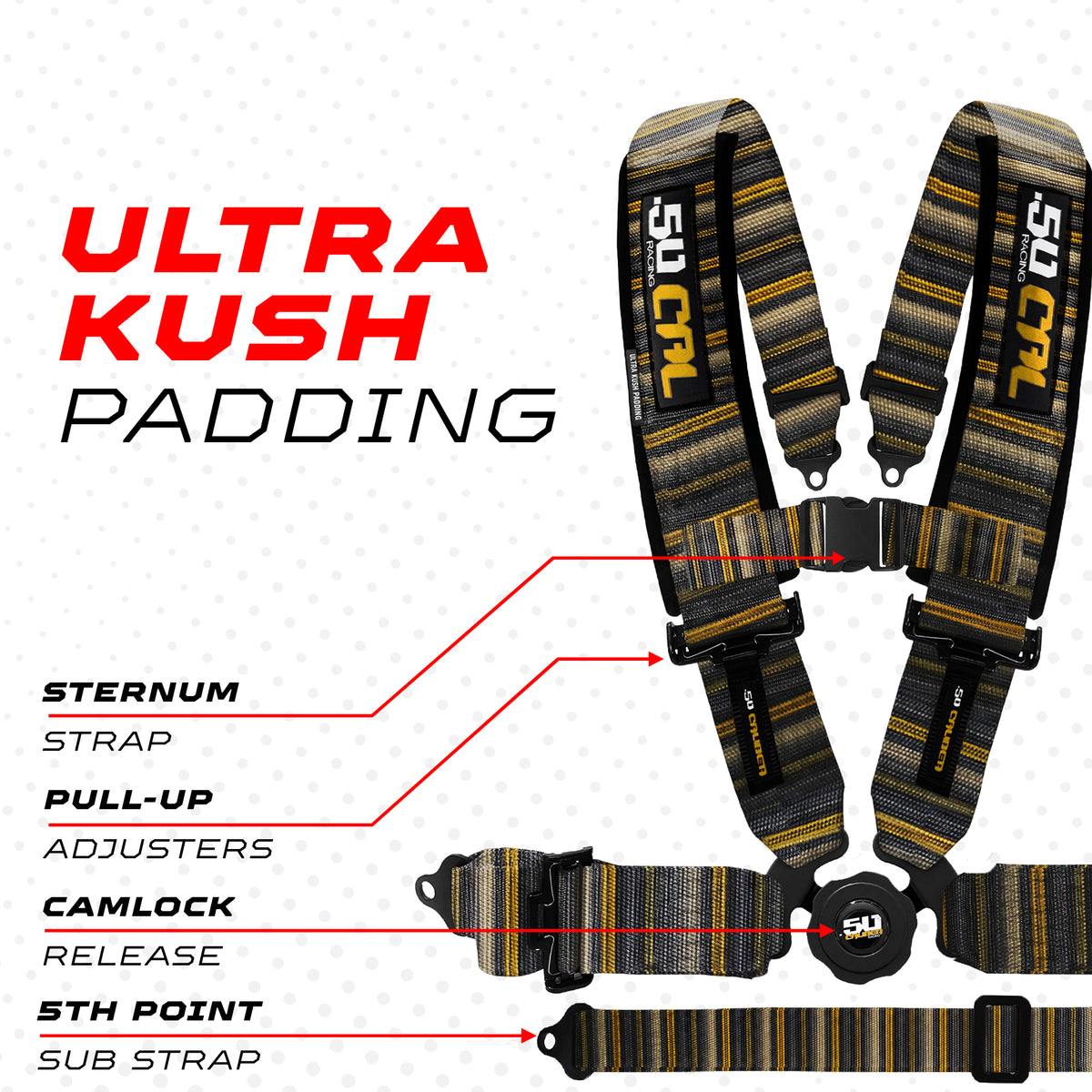Sarape Tequila Gold | 50 Cal 5-Point UTV Harness Elite Camlock