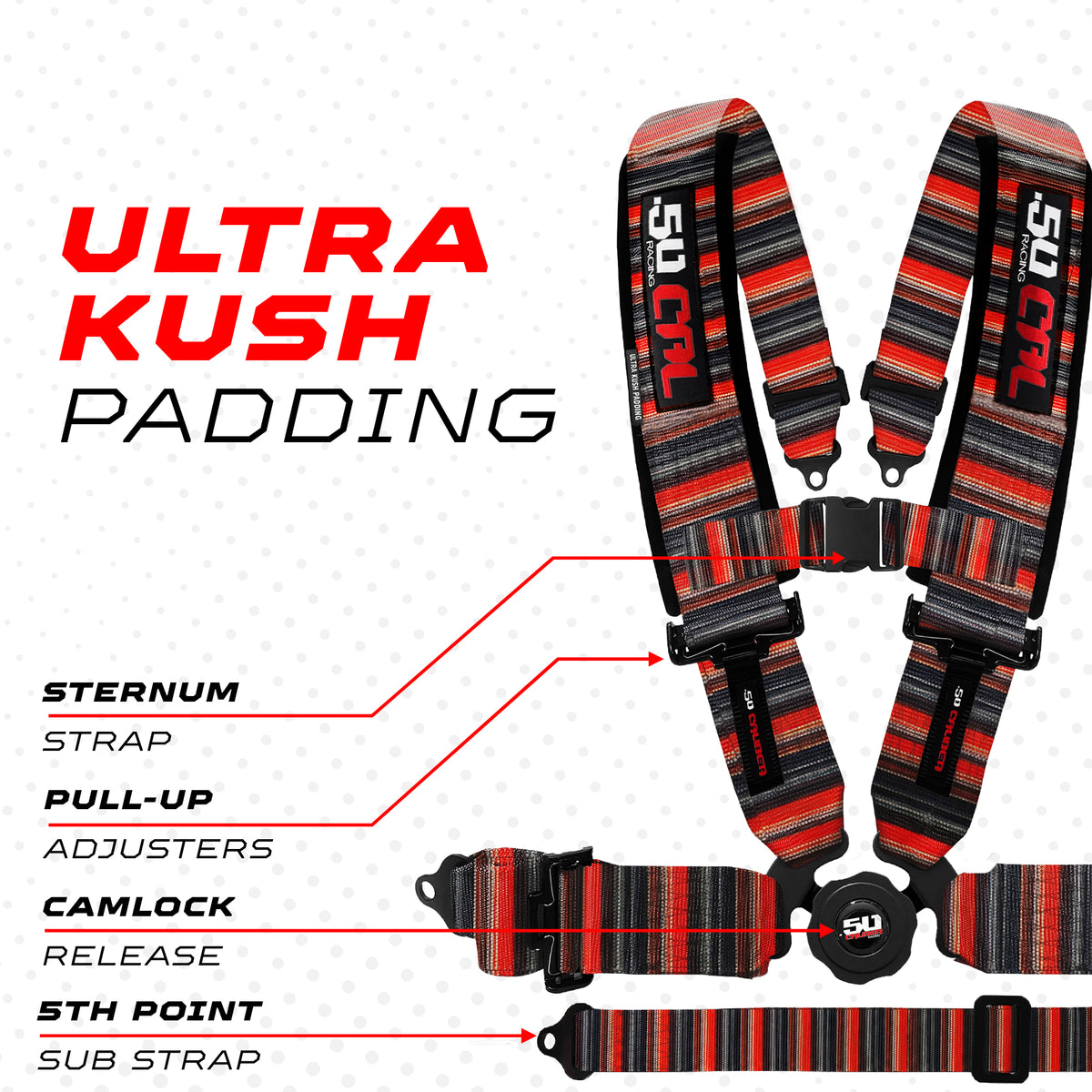 Sarape Rojo Bandito | 50 Cal 5-Point UTV Harness Elite Camlock