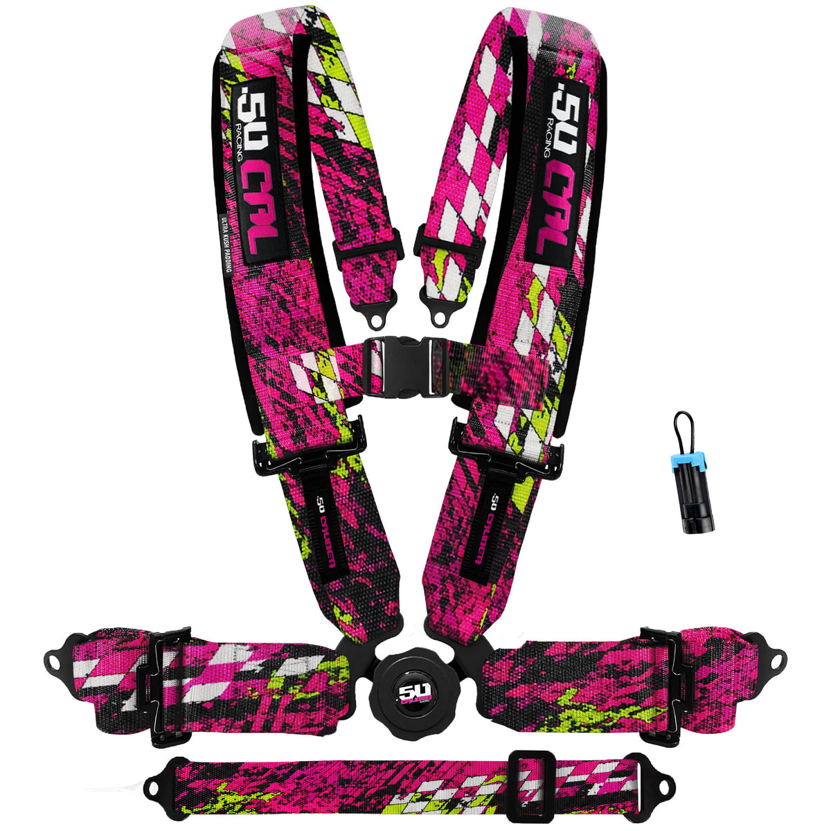 Checkered Chaos Pink | 50 Cal 5-Point UTV Harness Elite Camlock