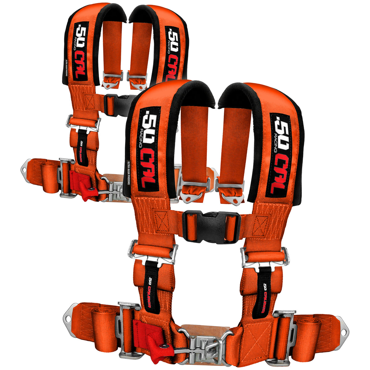 Blaze Orange | 4 Point UTV Harness 2 Pack with Latch Link Buckle