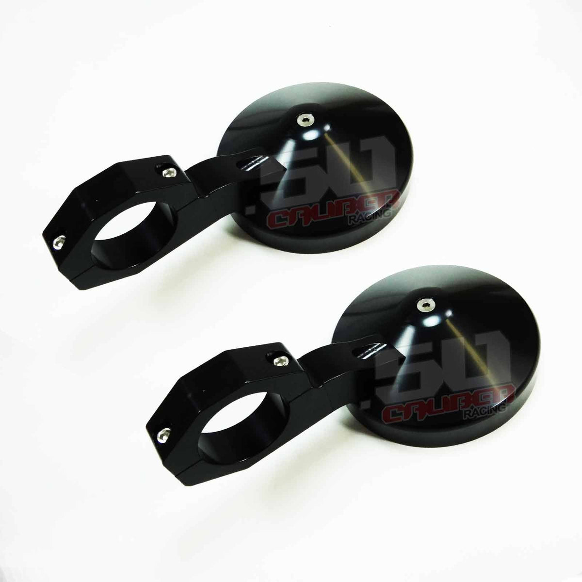 5" Bolt on CNC Mirrors for 1.75 inch tubing | 50 Caliber Racing 5" CNC Billet Aluminum mirrors for 1.75" round tubing