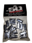 10x1.25 Flat Lug Nuts with Chrome Finish - Set of 16 | 50 Caliber Racing Chrome 10mm x 1.25 Flat Lug Nuts 14mm Hex 19mm Round Base Hub Centric Set of 16 | Cover Image