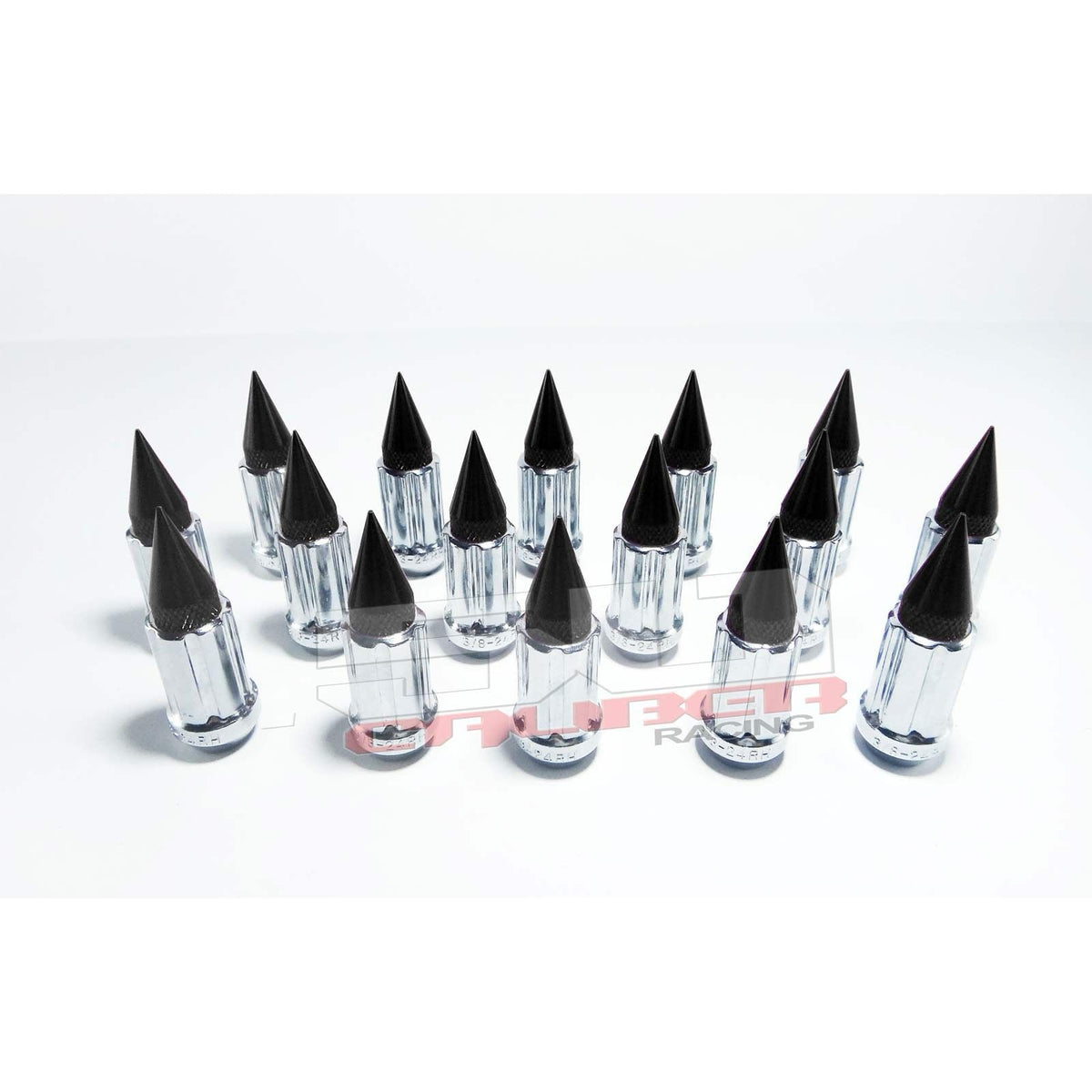 12x1.25 Spline Spike Lug Nuts - Teryx YXZ1000R | Tapered Splined Lug Nuts Chrome with Removable Spike  - 12 x 1.25mm Thread Pitch