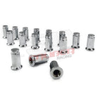 Flat Lug Nuts 12x1.25 Chrome Finish - 16 Pack | 50 Caliber Racing - Set of 16 Chrome Flat Lug Nuts 12x1.25 for Kawasaki Teryx, Mule, Yamaha YXZ1000R, Viking, Wolverine