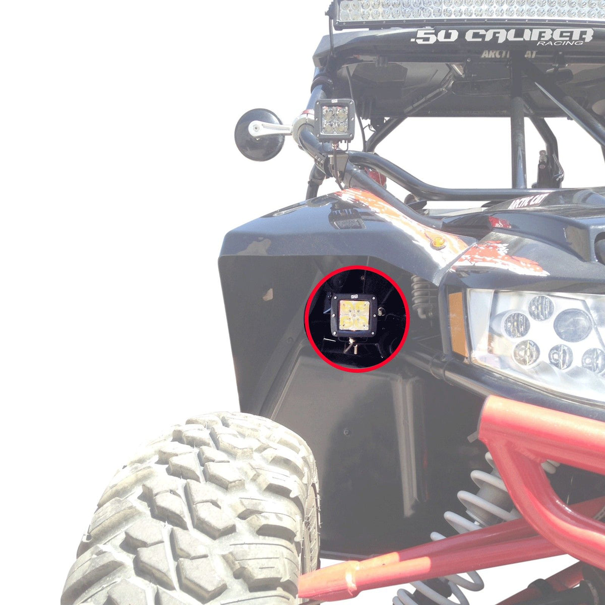 Fender Well Pod Light Mounts for Arctic Cat Wildcat | 50 Caliber Racing Fender Well Pod Light Mounts for Arctic Cat / Textron Wildcat