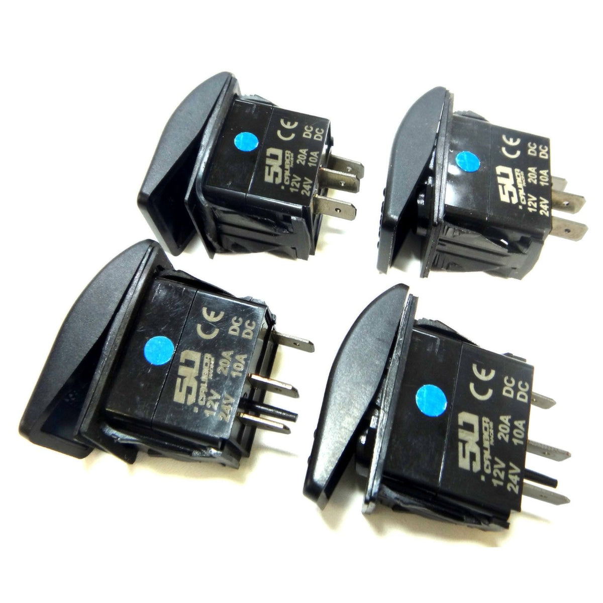 Universal 4 Hole Billet Dash Switch Panel Kit | Universal 4 Hole Dash Panel Combo including 4 Rocker Switches