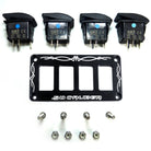 Universal 4 Hole Billet Dash Switch Panel Kit | Universal 4 Hole Dash Panel Combo including 4 Rocker Switches